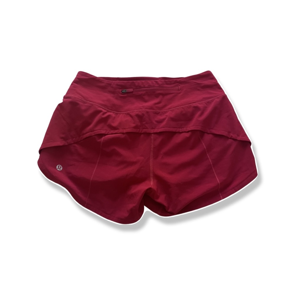 Lululemon speed shorts size 4 dark red